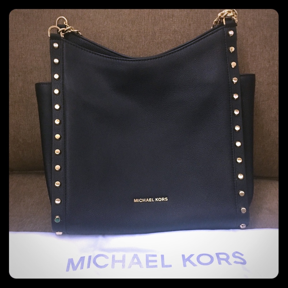 Michael Kors Newbury Studded Leather Chain Tote